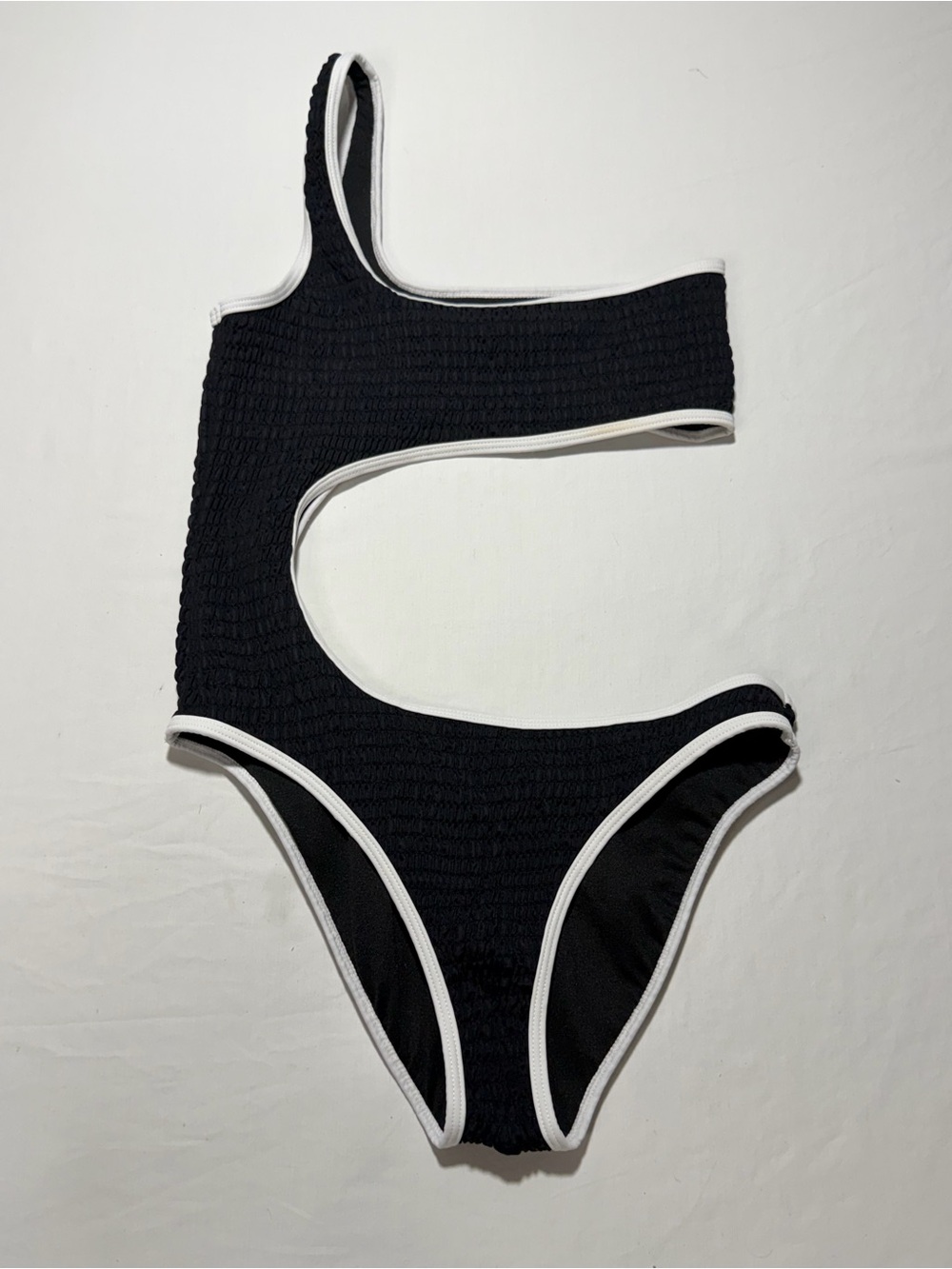 Edikted Black One-Shoulder Cutout Swimsuit